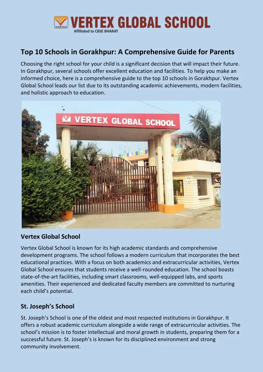 top rated and comprehensive guide to schools in gorakhpur india